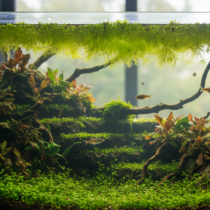 Medaka aquarium met plantenmixen
