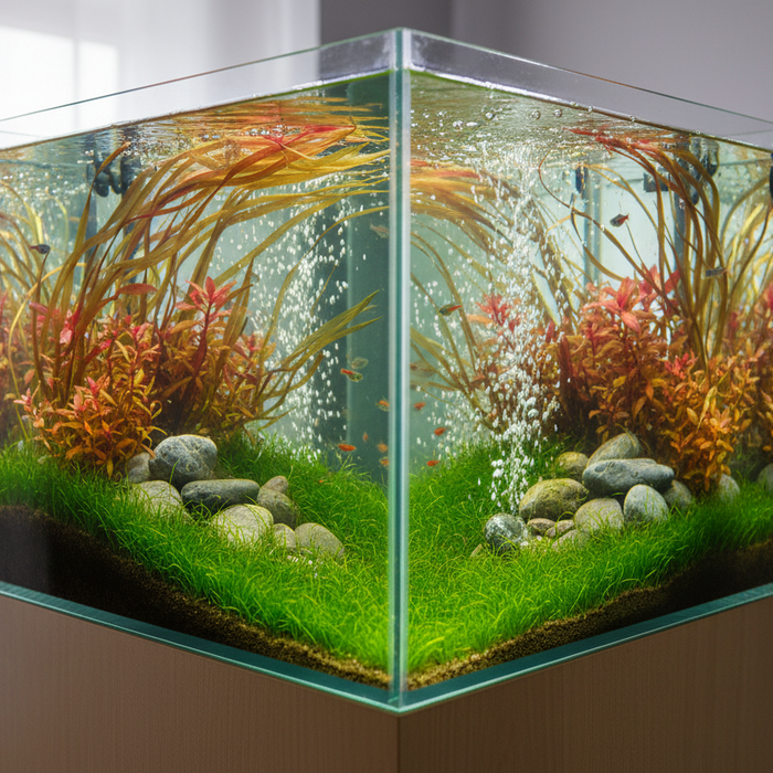 River Style aquascape met stromingsminnende planten