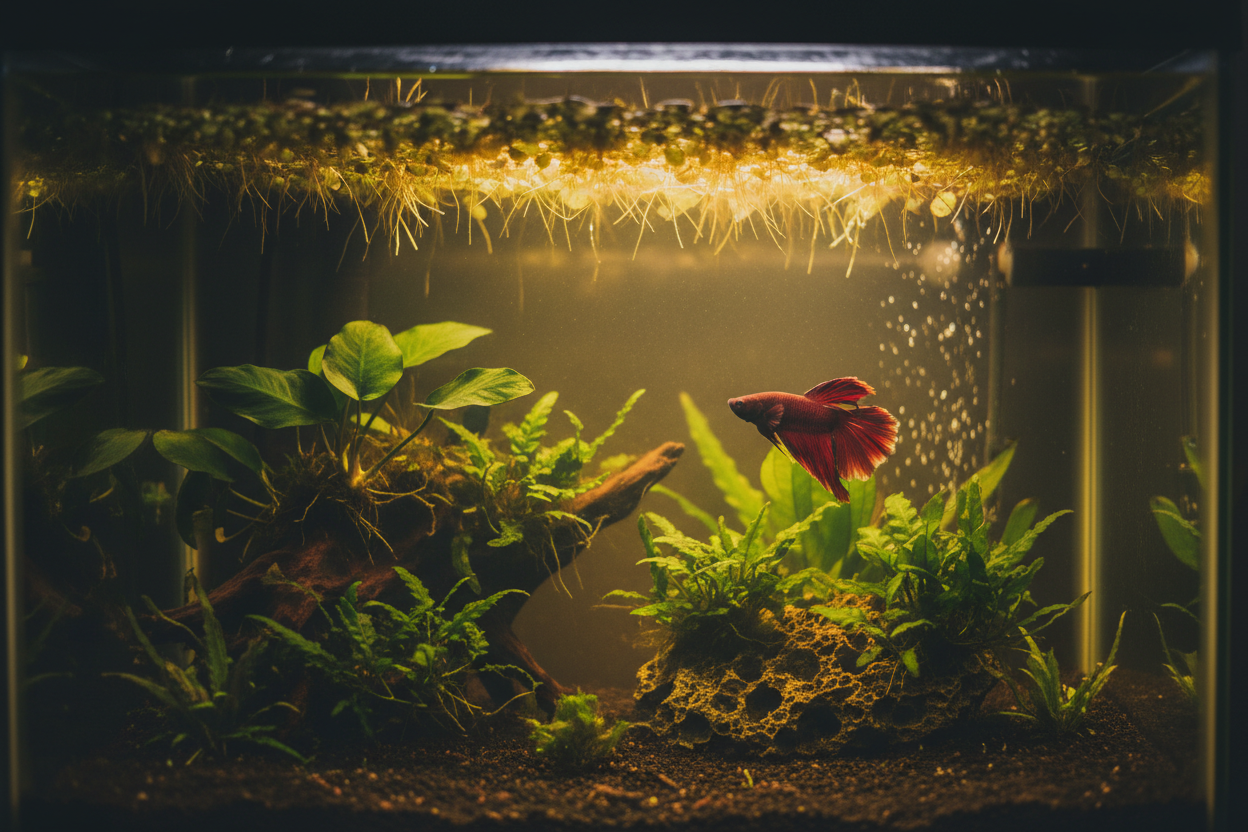 Betta aquascape met beplanting