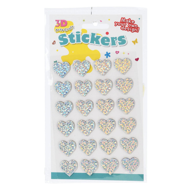 3D Stickers Hearts 24pcs
