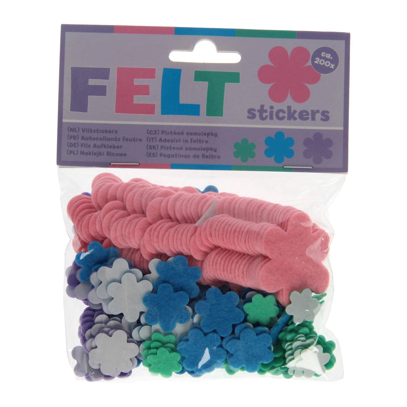 Felt stickers - Flowers 200 pcs