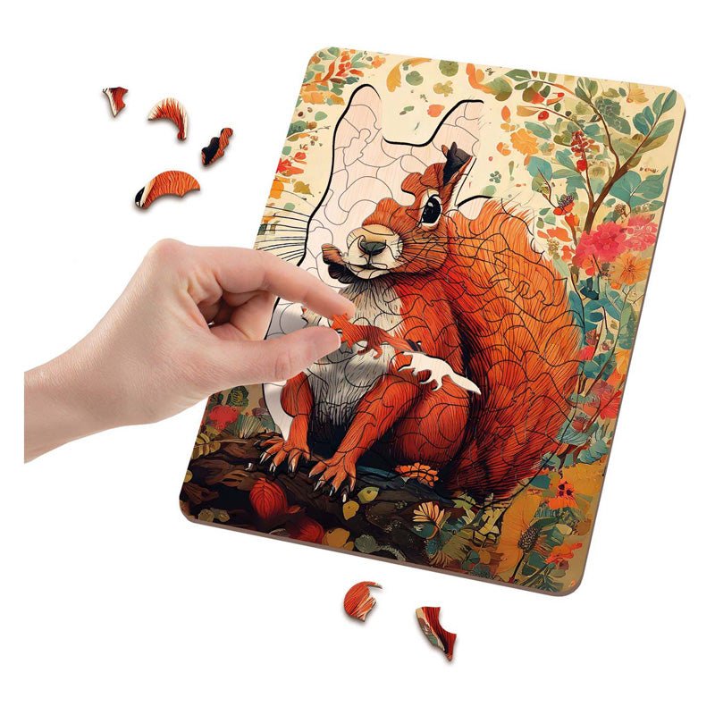 Wooden Puzzle Squirrel - Unique Shapes - 130 pcs.