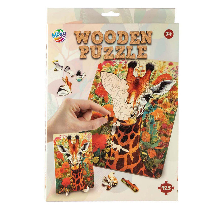 Wooden Giraffe Puzzle - Unique Shapes - 130 pcs.