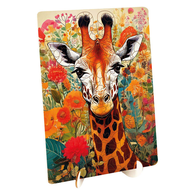 Wooden Giraffe Puzzle - Unique Shapes - 130 pcs.