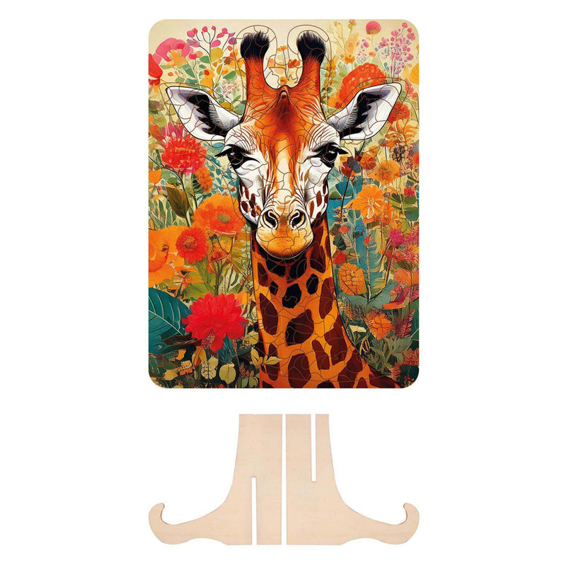 Wooden Giraffe Puzzle - Unique Shapes - 130 pcs.
