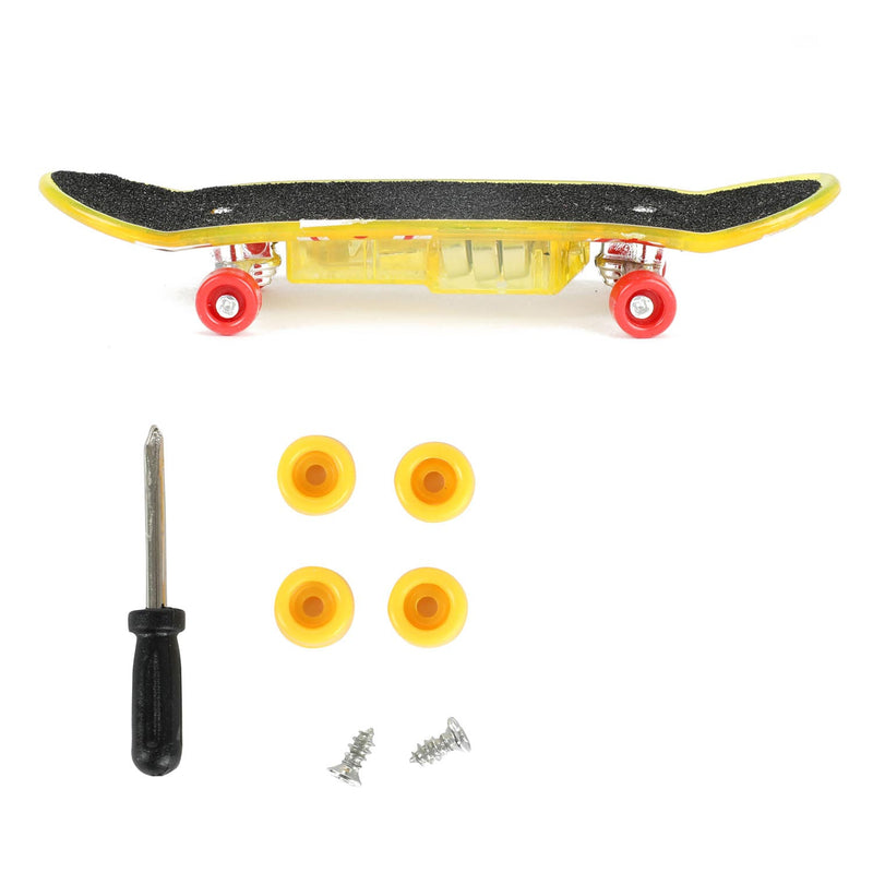 Fingerskateboard mit Licht und Ersatzrädern