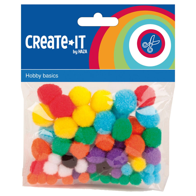 Gekleurde Pompoms 78st