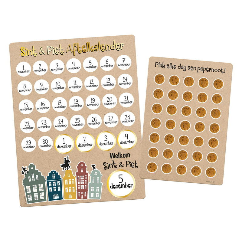 Sinterklaas Countdown Calendar with Stickers Welcome Saint &amp; Piet