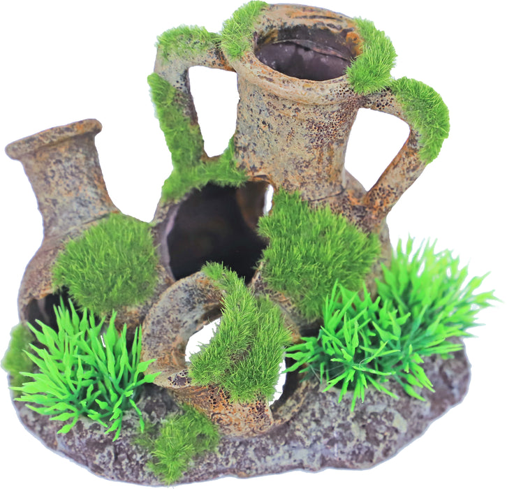 Boon Aqua Deco Amphoras met Gras en Mos