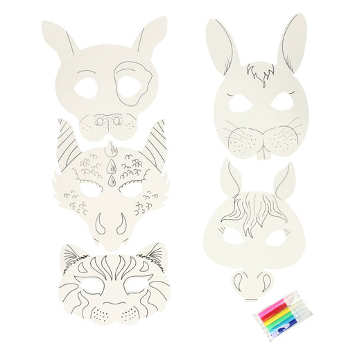 Dierenmaskers Kleuren met Stiften