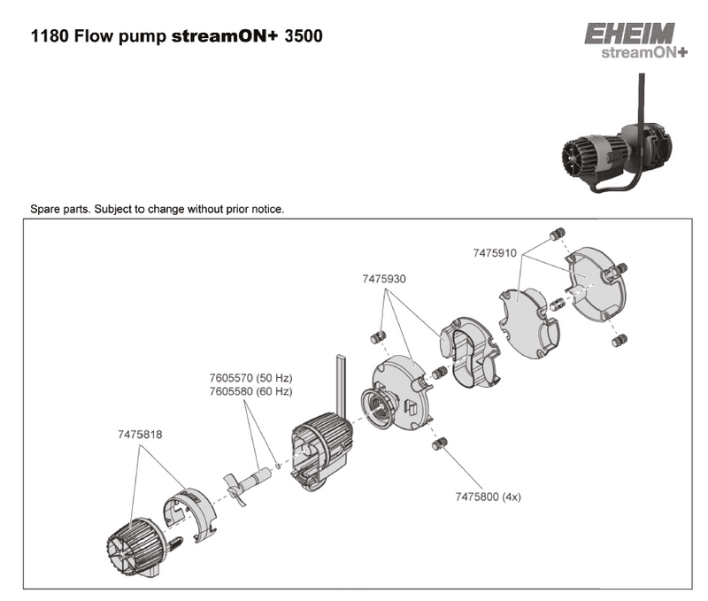 Eheim Stream On+ 3500 tekening