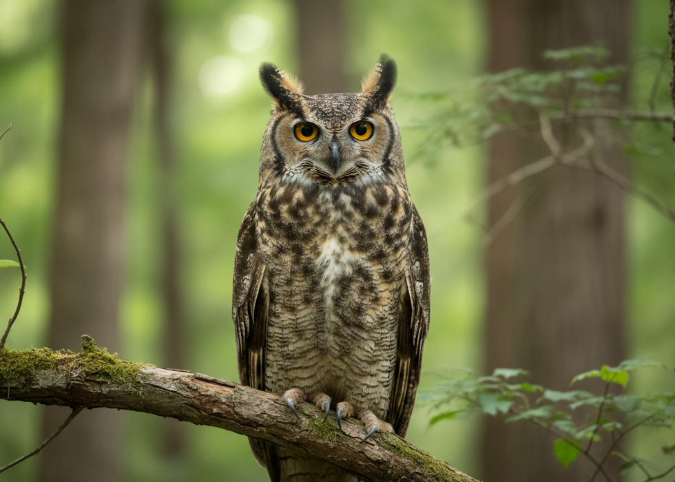 Grote Gehoornd Uil magneet