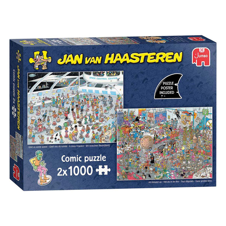 Jan van Haasteren Legpuzzel - Geef ons de ruimte & Net als in de film - 2x1000st