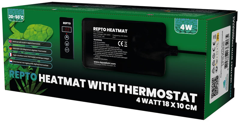 Repto Heat Mat with Thermostat 4 watt 18x10 cm