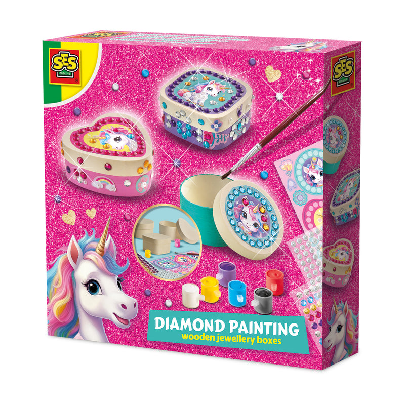 SES Creative Unicorn - Diamond painting houten sieradendoosjes
