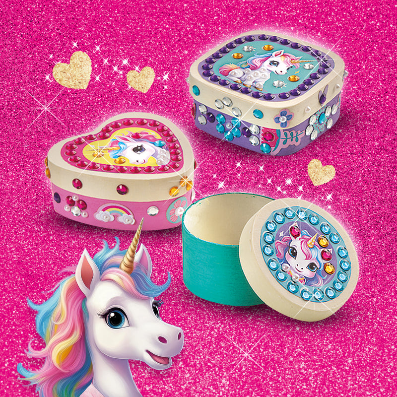 SES Creative Unicorn - Diamond painting houten sieradendoosjes