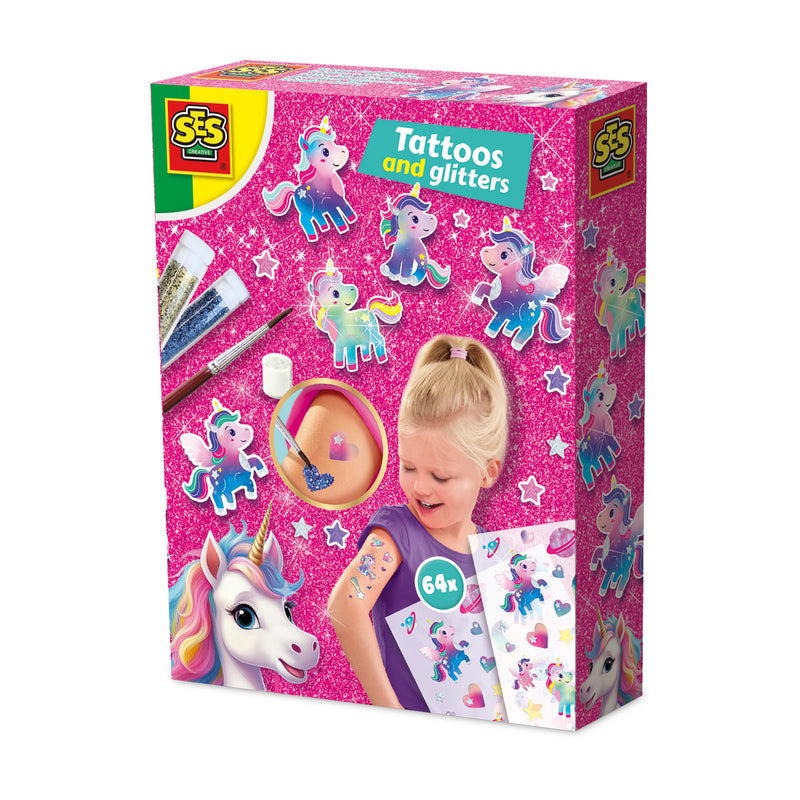 SES Creative Unicorn - Tattoos en glitters