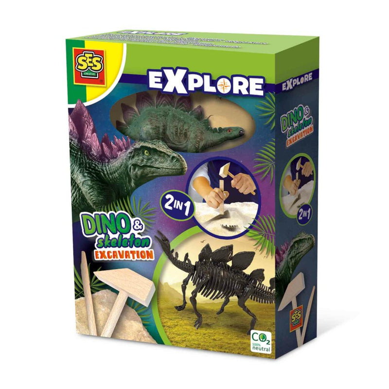 SES Dino en skelet opgraven 2 in 1 – Stegosaurus