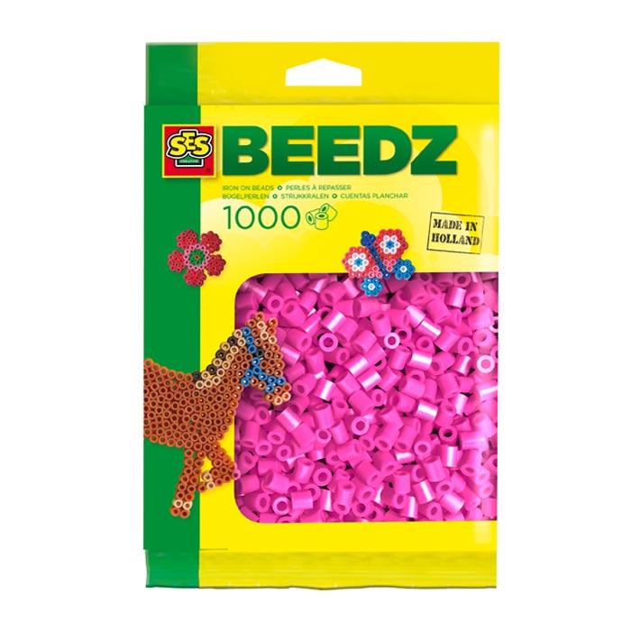 SES Strijkkralen 1000 neon roze