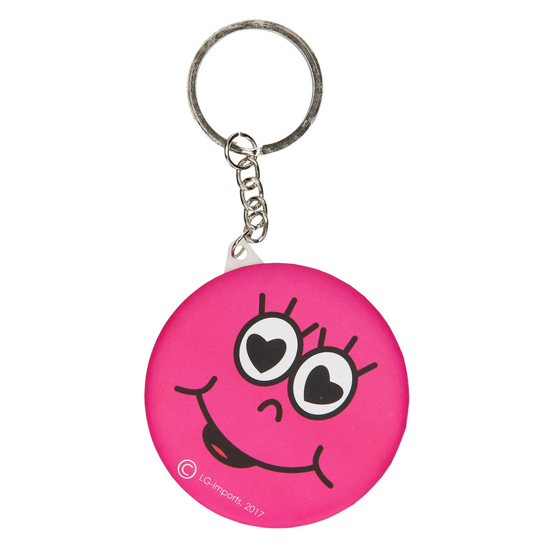 Sleutelhanger - Lachgezicht met Spiegeltje Roze