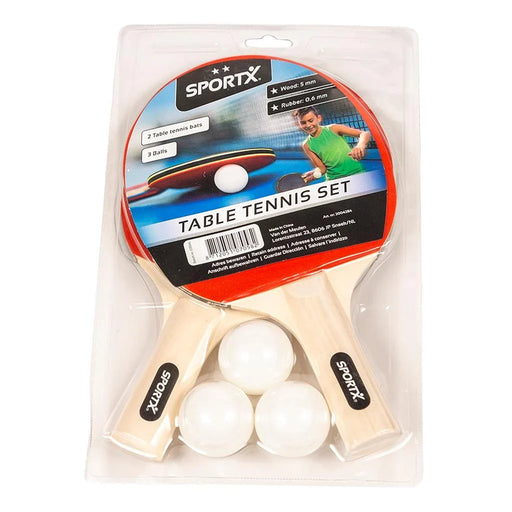 SportX tafeltennisset met 2 batjes en 3 ballen