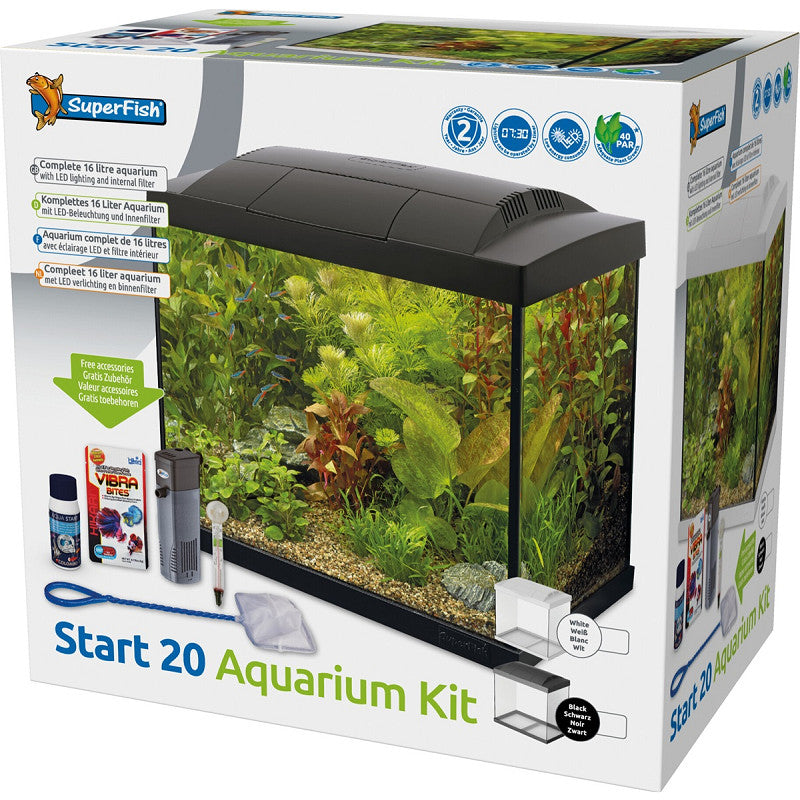 SuperFish Start 20 Aquarium Kit Zwart — Aquariumplantenshop