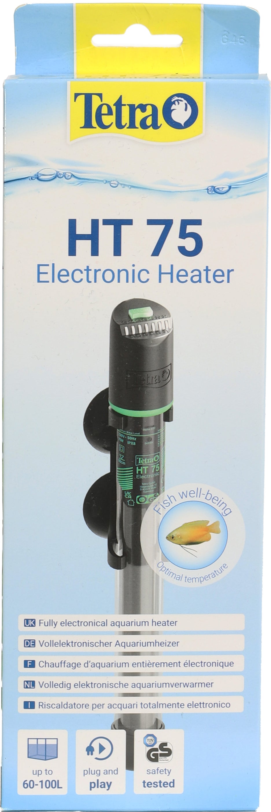 Tetra HT 200: krachtige aquariumverwarming voor aquaria van 255-300 l voor het afdekken van verschillende vermogensniveaus met de afstandsbediening voor temperatuurregeling