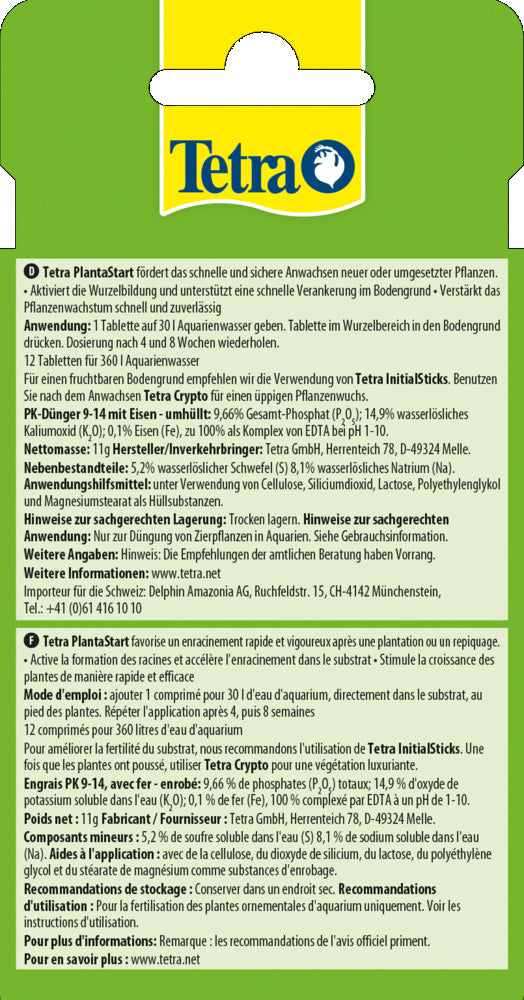 Tetra PlantaStart Plantenvoeding back