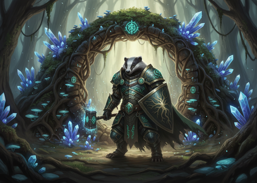 The Badger Warrior - Fantasy Wildlife Magnet