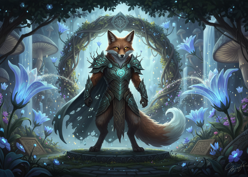 The Fox Guardian - Fantasy Wildlife Magnet