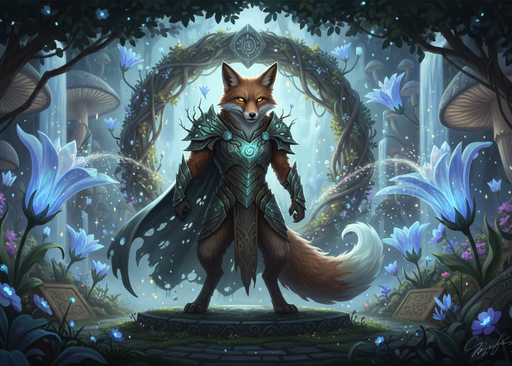 The Fox Guardian - Fantasy Wildlife Magnet