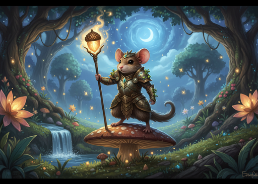 The Mouse Warrior - Fantasy Wildlife Magnet
