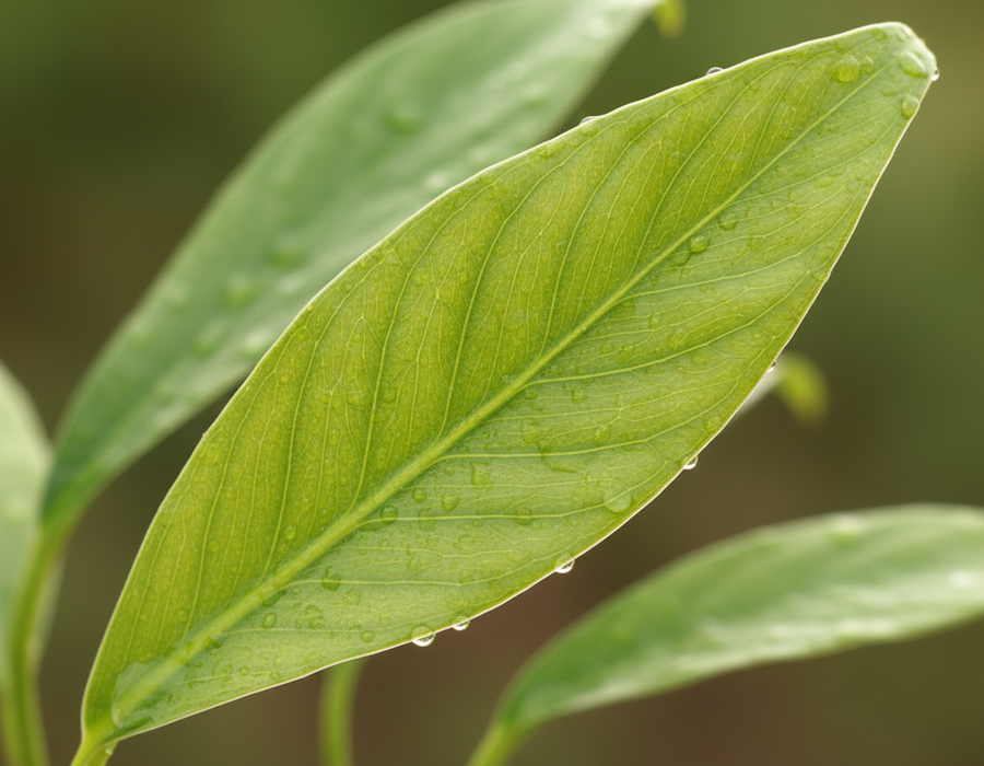 Close-up Anubias Afzeli bladeren