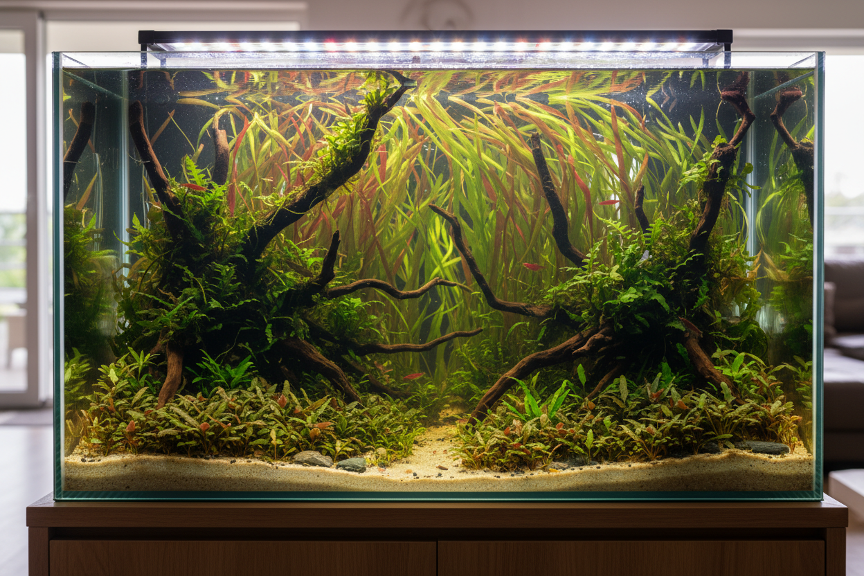 Gelaagd beplant aquarium
