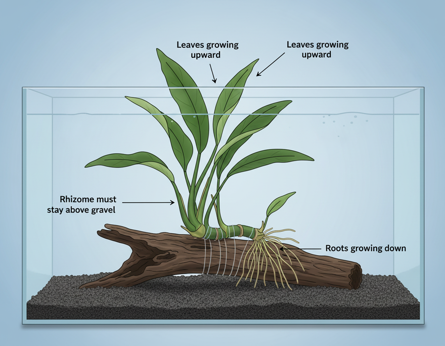 Hoe Anubias Afzeli te bevestigen