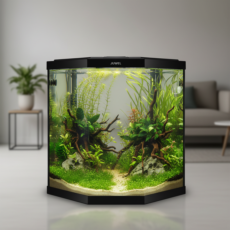 Hoofdafbeelding: volledig beplant Juwel Trigon aquarium