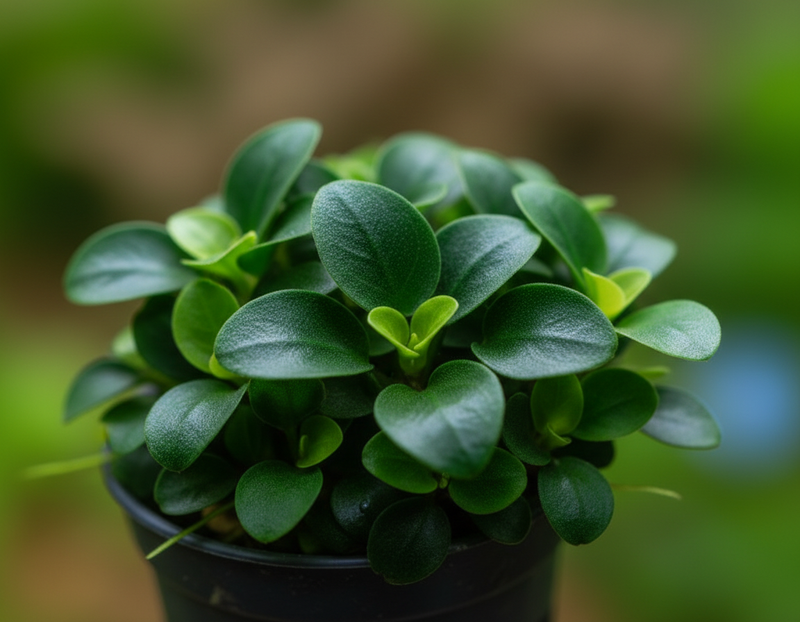 Anubias Bonsai close-up - miniatuur bladeren 3cm kleinste Anubias soort