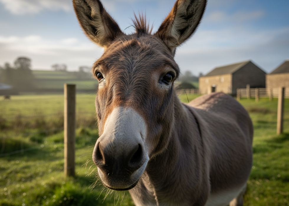 Premium wildlife photography of a donkey in 3:2 aspect ratio